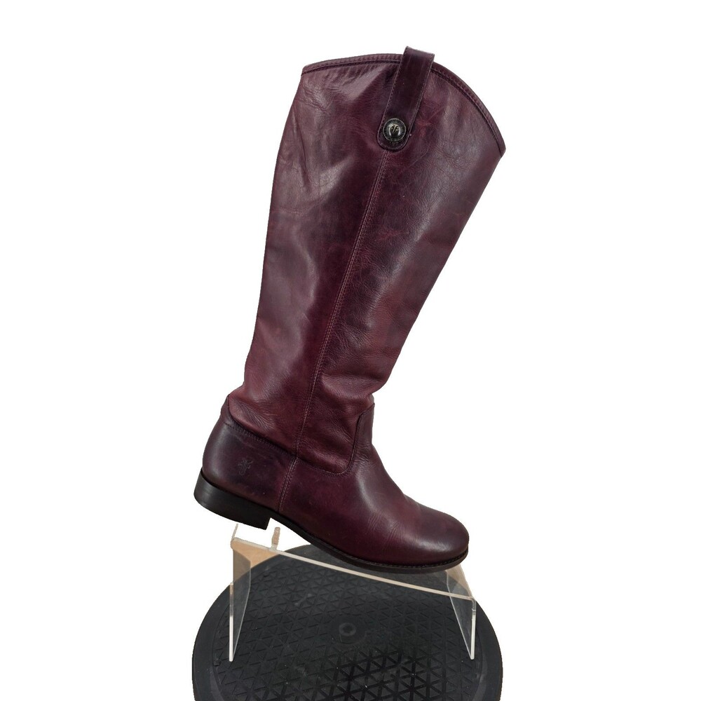 FRYE Melissa Button Tall Riding Boots Womens 9.5B  77167 Brown Cognac Leather